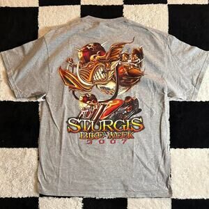 Sturgis wild boar biker grey T-shirt
